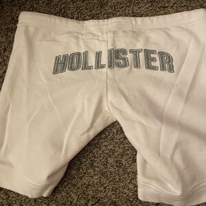 Hollister White Shorts with Gray Logo